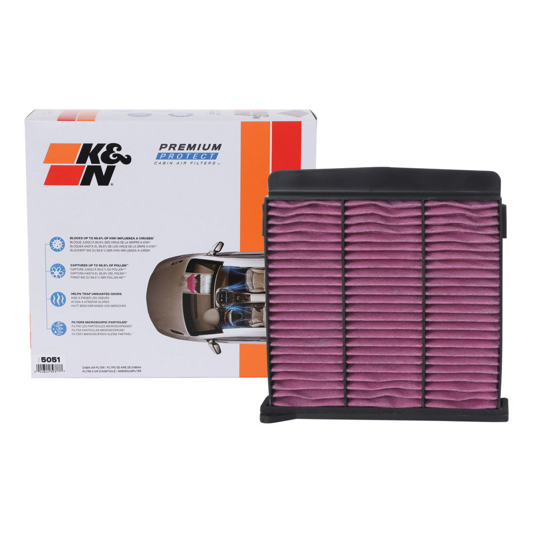 K&N Premium Disposable Cabin Air Filter - DVF5051, , scaau_hi-res
