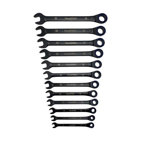 ToolPRO 12PC 90T Ratchet Spanner Set, , scaau_hi-res