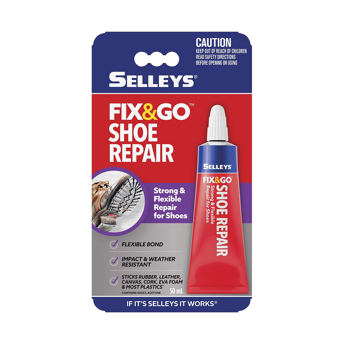 Selleys Fix&Go Shoe Repair 50mL, , scaau_hi-res
