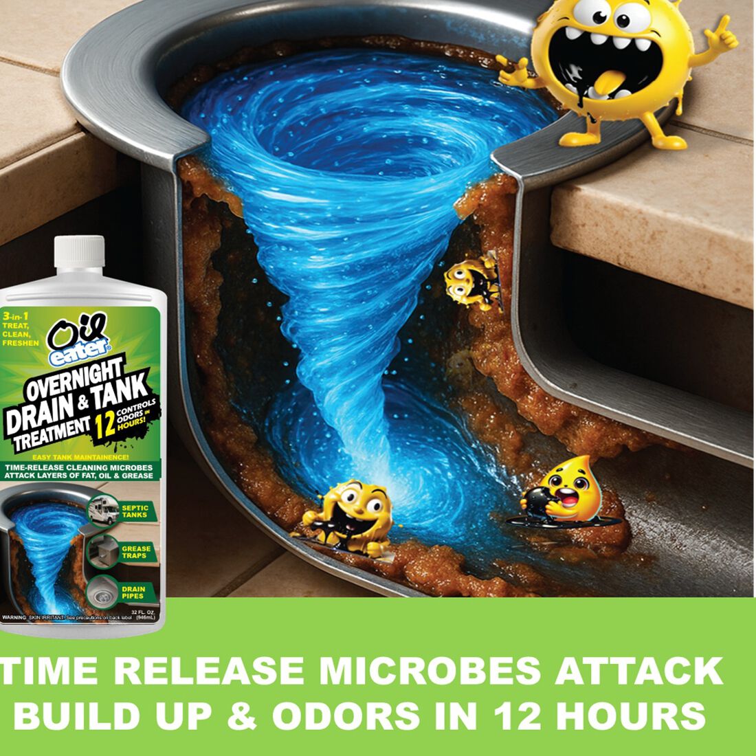 Oil Eater Overnight Drain & Tank Treatment, , scaau_hi-res