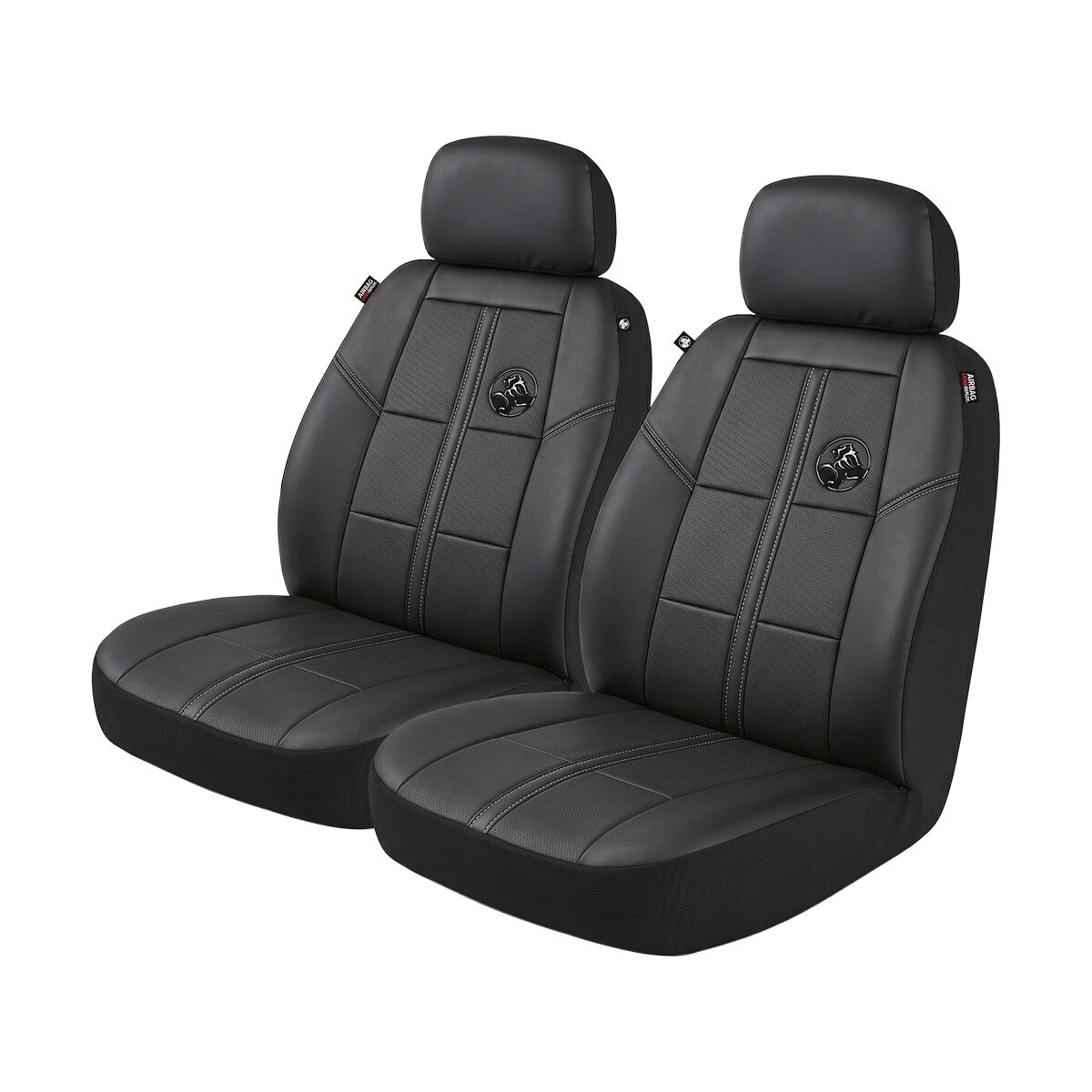 Holden 2-piece Redline Front Seat Covers - Black, , scaau_hi-res