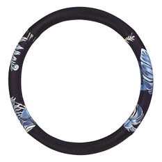 SCA Steering Wheel Cover Leaf Print Blue/Gold 380mm Diameter, , scaau_hi-res