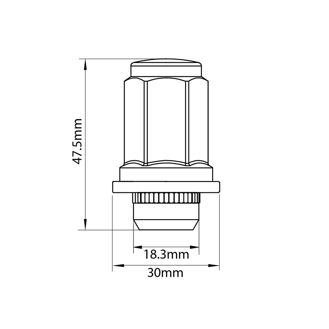 Tridon Wheel Nuts M12x1.5. Mag Seat w/Washer. 21mm Hex, , scaau_hi-res