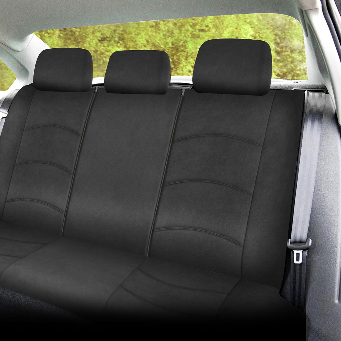 SCA Suede & Velour Seat Covers Black, Rear, Airbag Compatible, Size 06H, , scaau_hi-res