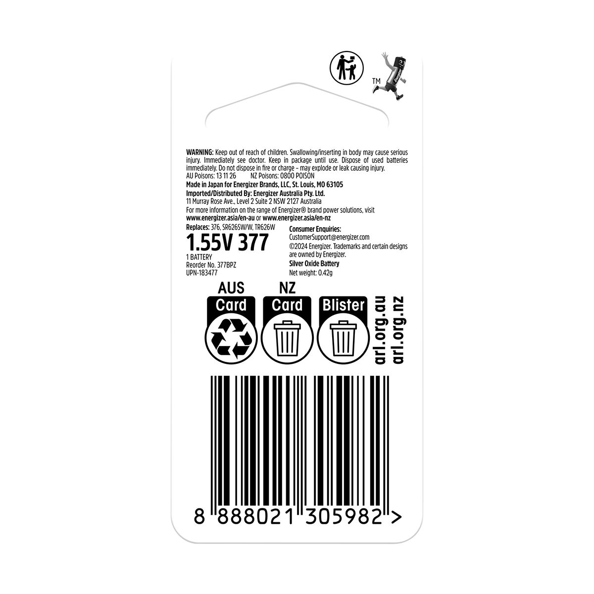 Energizer Speciality 377 1pk, , scaau_hi-res