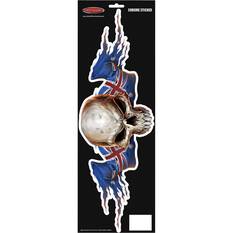 Sticker Aussie Skull Worn Flags, Large, Chrome, , scaau_hi-res