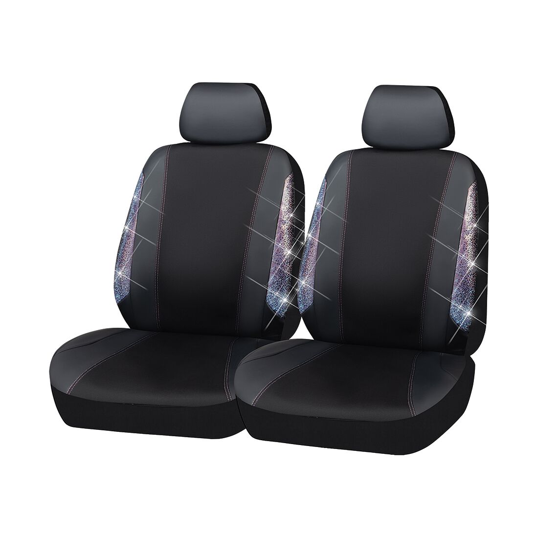 SCA Ombre Bling Leather Look Front Seat Covers, , scaau_hi-res