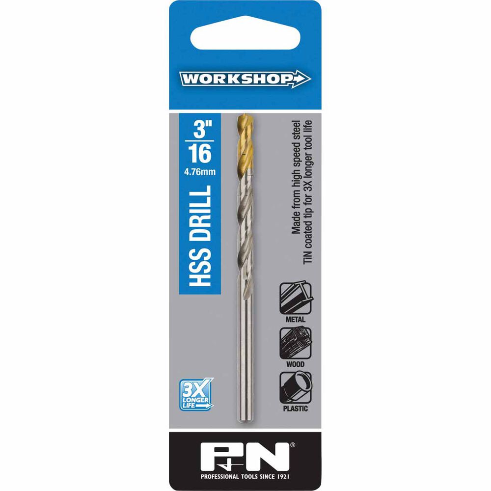 P&N Drill Bit HSS Tin Tipped 3/16 Inch Supercheap Auto