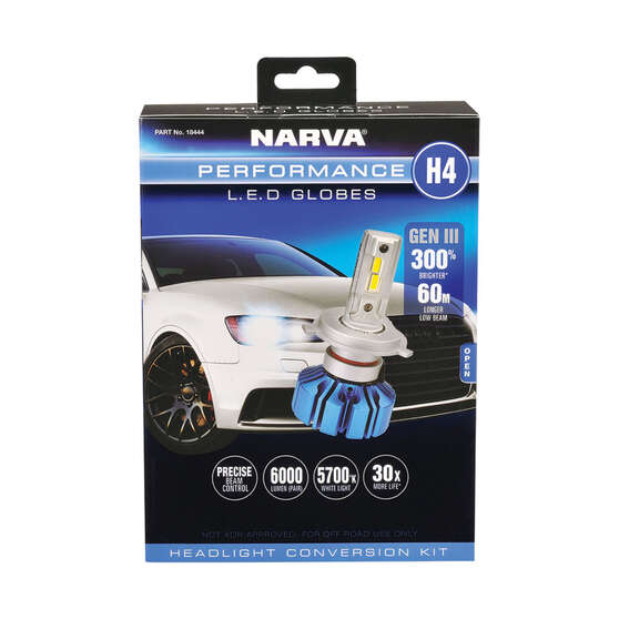 Narva Gen III LED Headlight Globes - H4, 12/24V, , scaau_hi-res