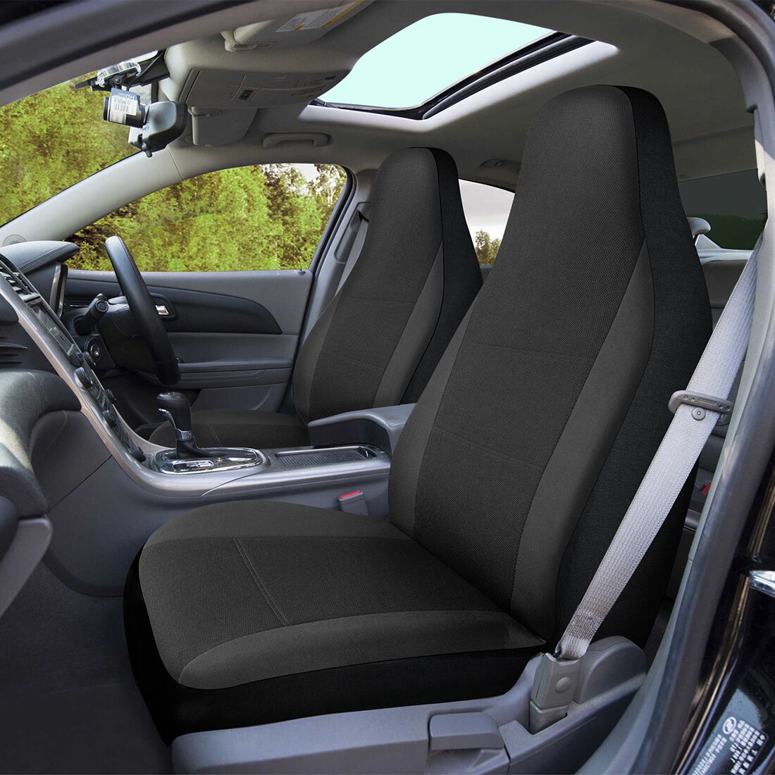 SCA Jacquard Seat Covers Black, Built-in Headrests, Airbag Compatible, Size 60A, , scaau_hi-res