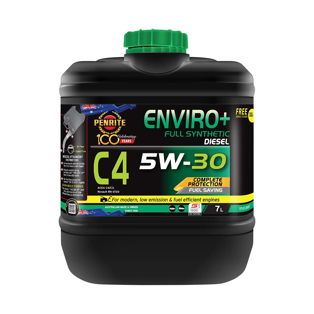 Penrite Enviro+ C4 Engine Oil 5W-30 7 Litre, , scaau_hi-res