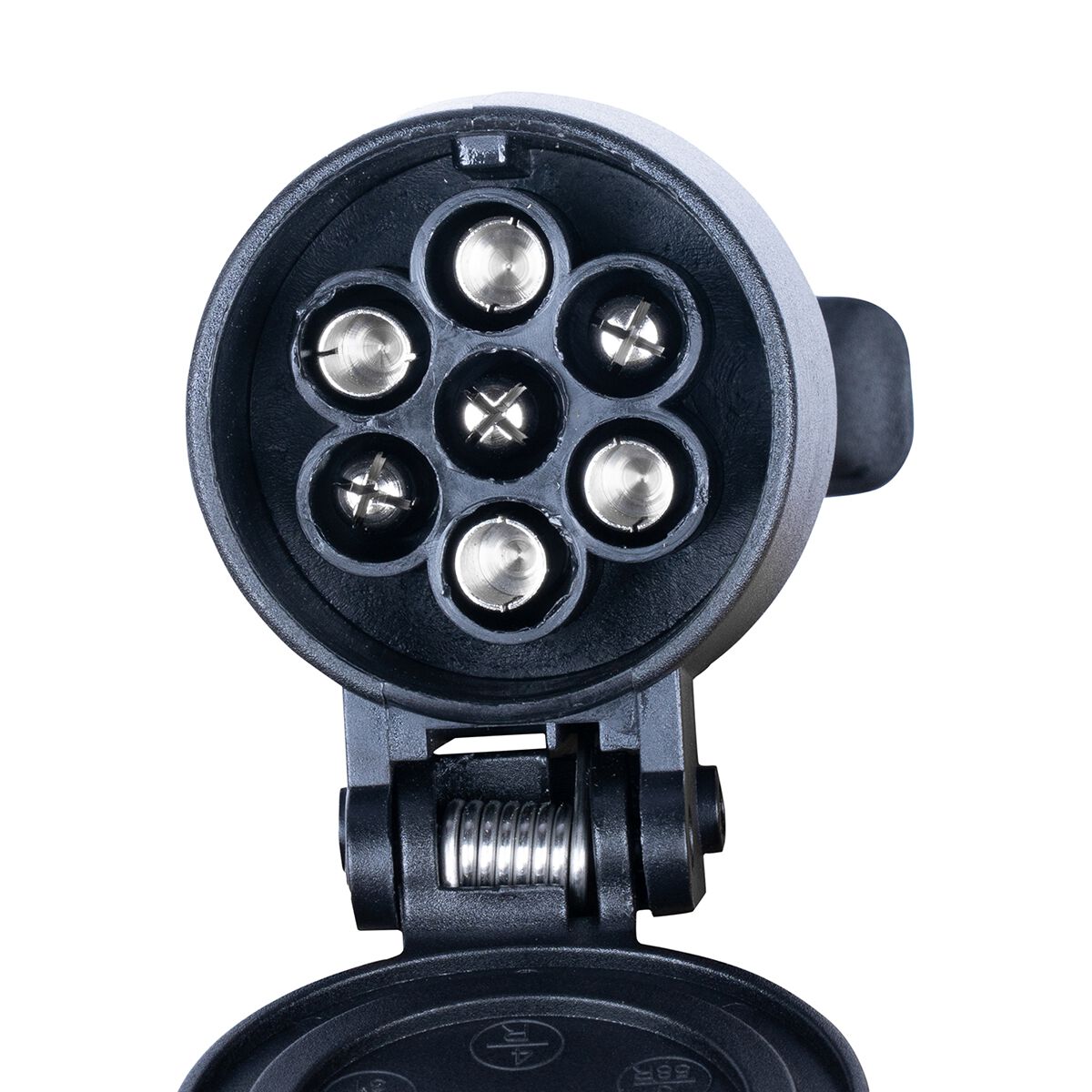 Hardkorr Trailer Adaptor - 7 Pin Flat Plug to 7 Pin Large Round Socket, , scaau_hi-res