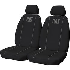 Caterpillar Poly Canvas Seat Covers Black/Grey Size 30 Side Airbag Compatible, , scaau_hi-res