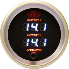 SAAS Gauge Black Face, 52mm, Digital Dual Volt, , scaau_hi-res