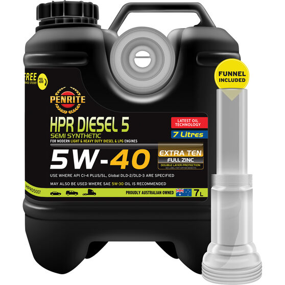 Penrite HPR Diesel 5 Engine Oil 5W-40 7 Litre, , scaau_hi-res