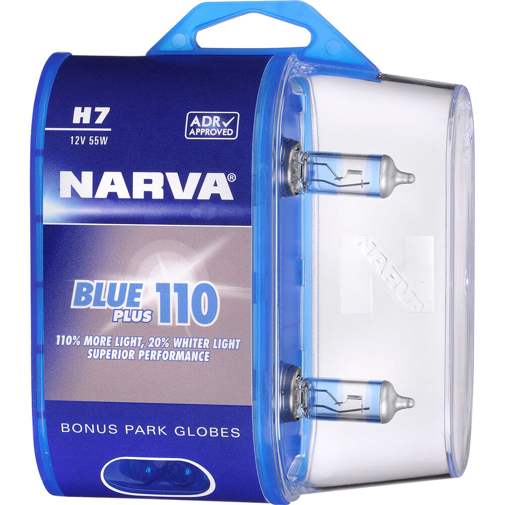 Narva Headlight Globe, Blue Plus 110 H7, 12V, 55W Supercheap Auto
