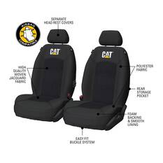 CAT Jacquard Seat Covers Black Adjustable Headrests Airbag Compatible, , scaau_hi-res