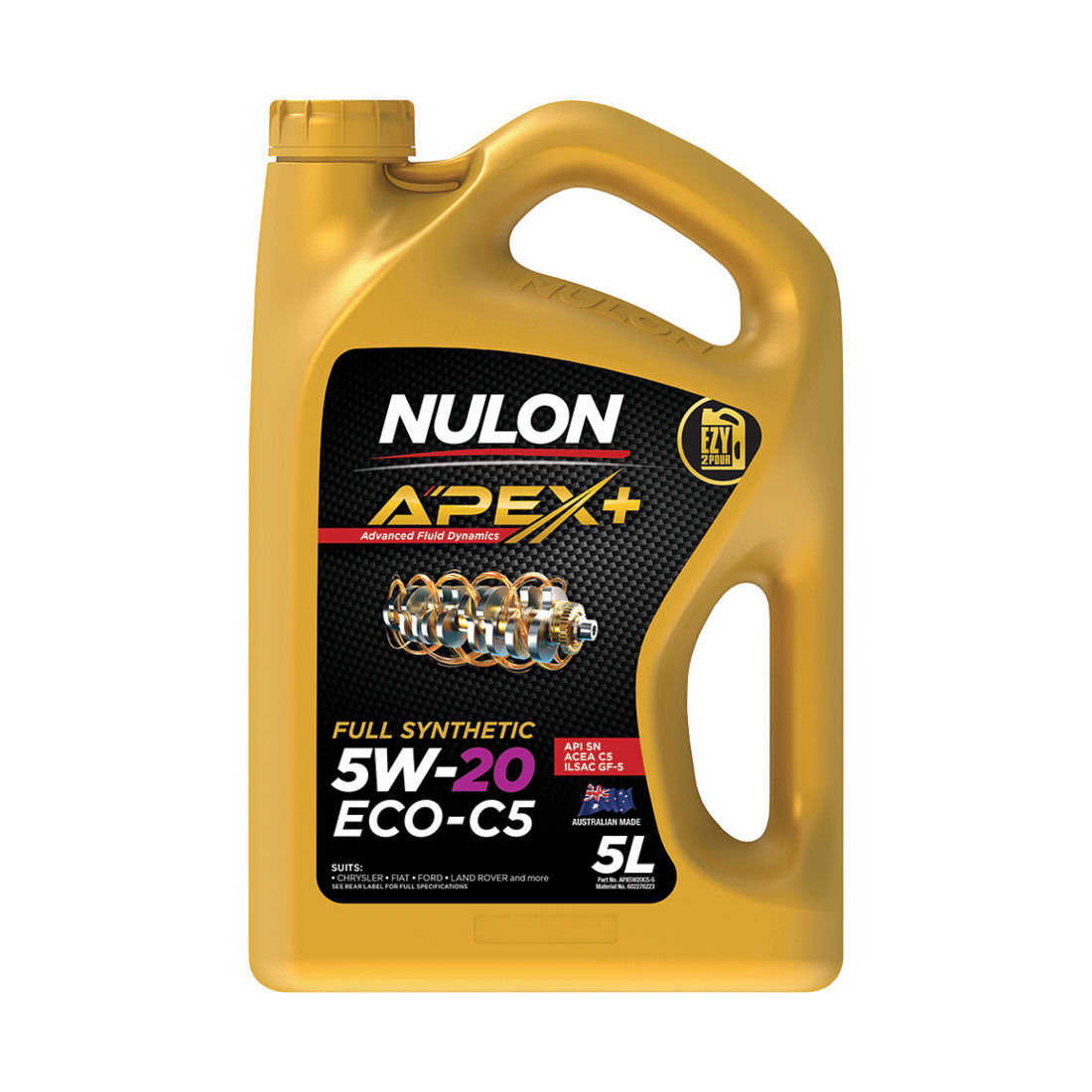 Nulon APEX+ 5W-20 ECO-C5 Engine Oil 5 Litre, , scaau_hi-res