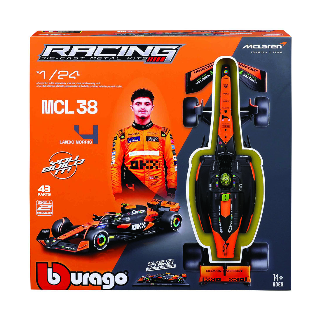 McLaren MCL38 Formula 2024 1:24 Diecast Model, , scaau_hi-res