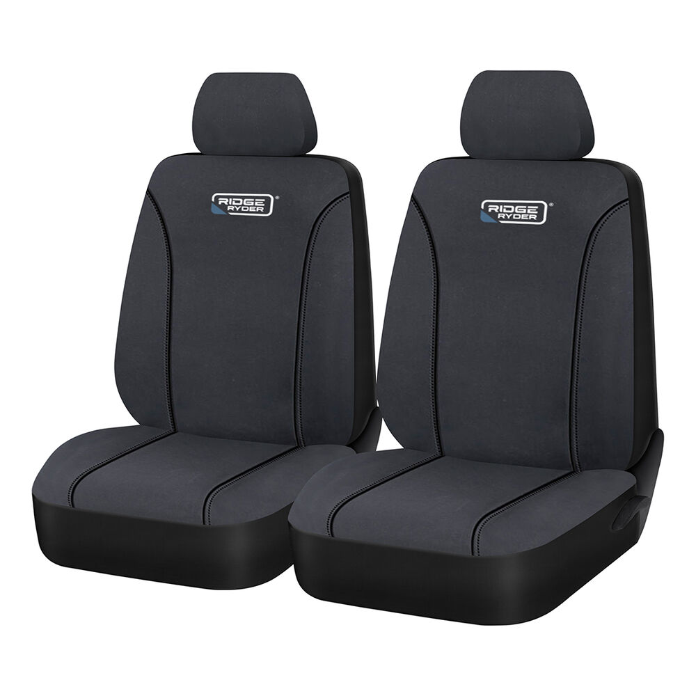Ridge Ryder Canvas Seat Covers Charcoal/Black Piping Adjustable