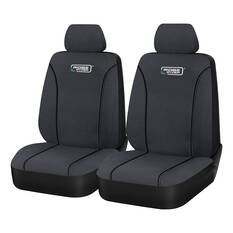 Ridge Ryder Canvas Seat Covers Charcoal/Black Piping Adjustable Headrests Airbag Compatible 30SAB, , scaau_hi-res