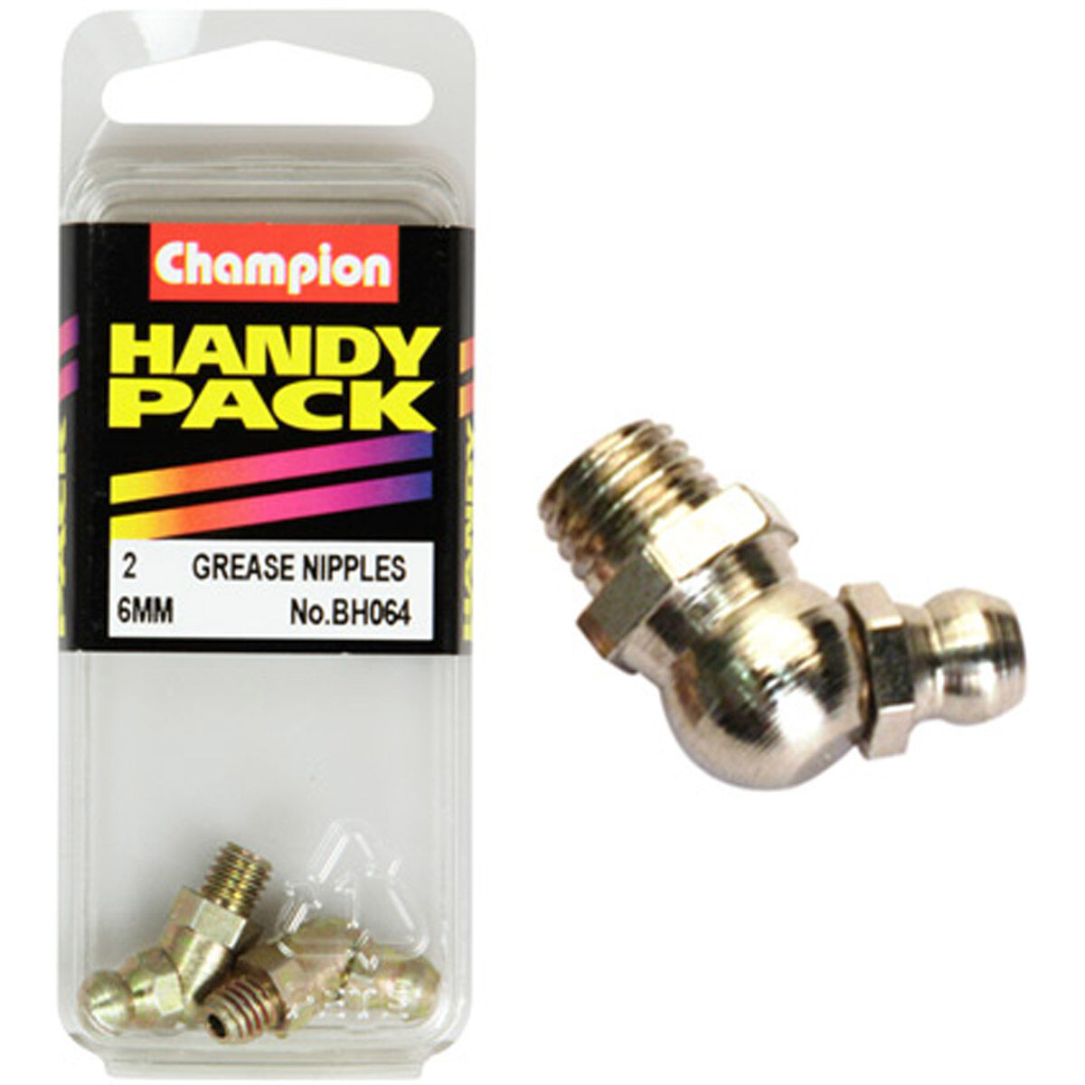 Champion Handy Pack Grease Nipples BH064, M6x1.00mm, 45&deg;, , scaau_hi-res
