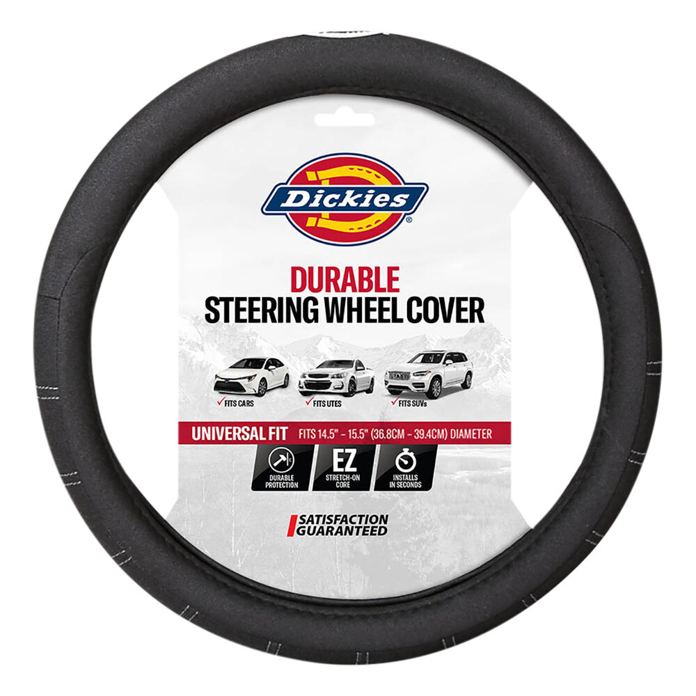 Dickies Polyester OG Black/White Logo Steering Wheel Cover Black 380mm