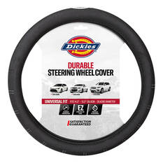 Dickies Polyester OG Black/White Logo Steering Wheel Cover Black 380mm Diameter, , scaau_hi-res