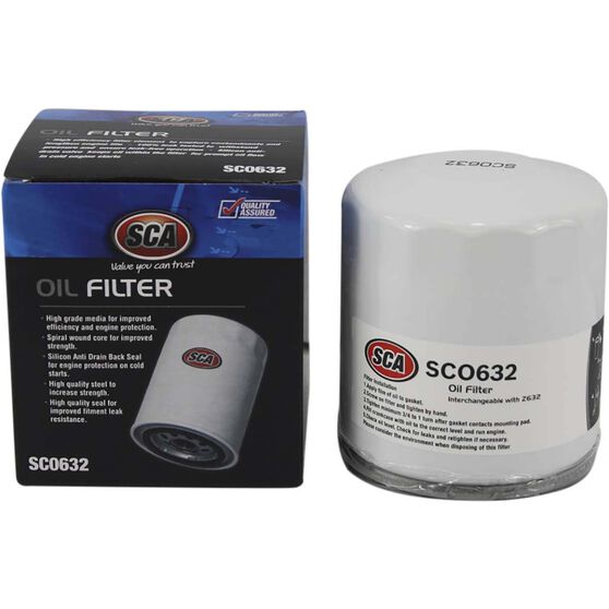 SCA Oil Filter SCO632 (Interchangeable with Z632), , scaau_hi-res