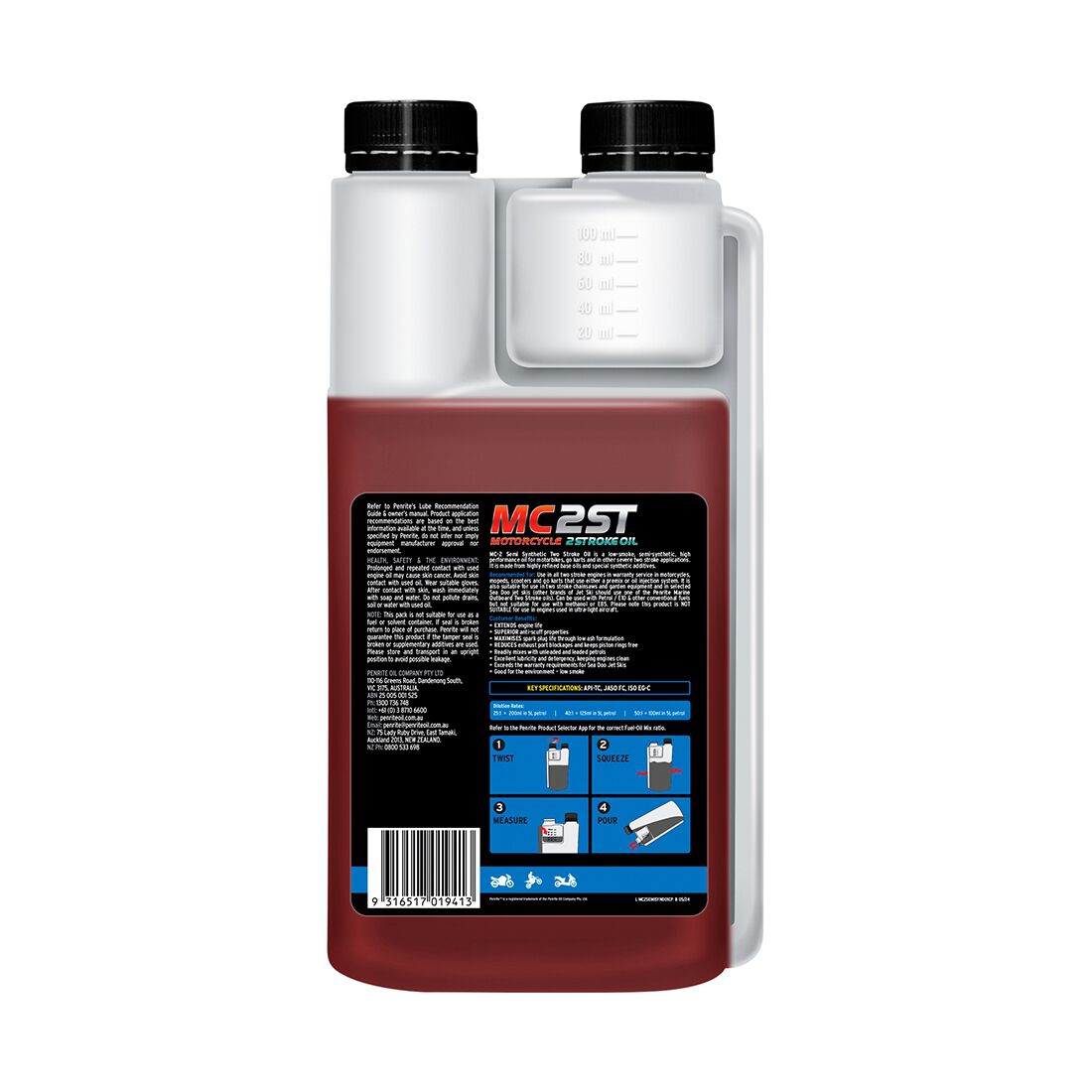 Penrite MC-2 Semi Synthetic Motorcycle Oil - 1 Litre, , scaau_hi-res