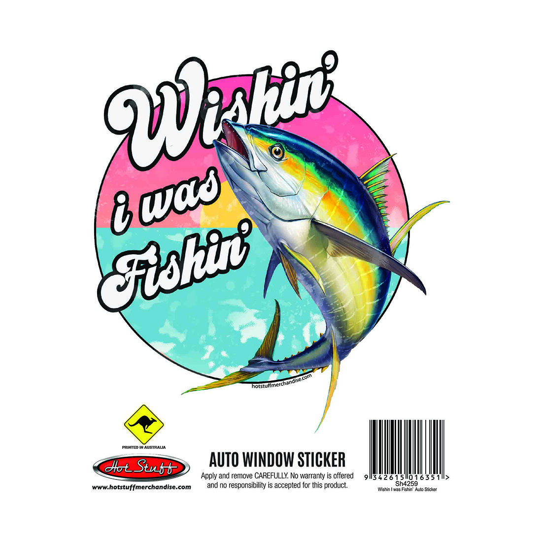Sticker Wishin I Was Fishin, , scaau_hi-res
