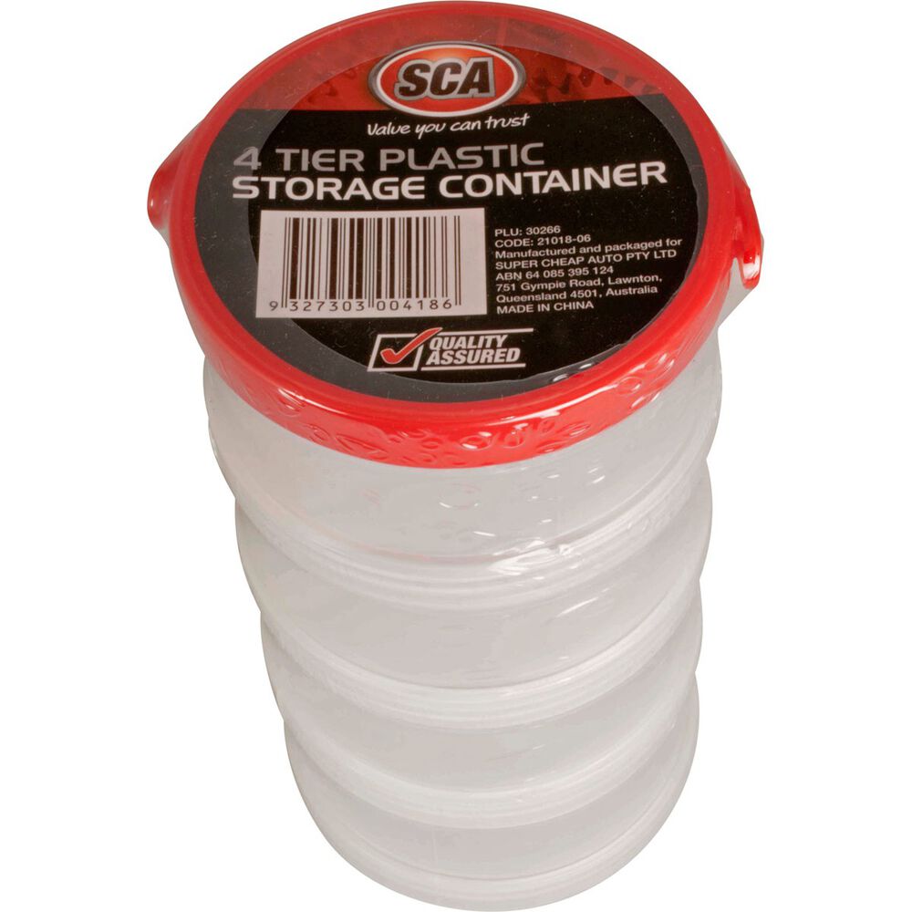 SCA Round Plastic Storage Containers 4 Pack Supercheap Auto
