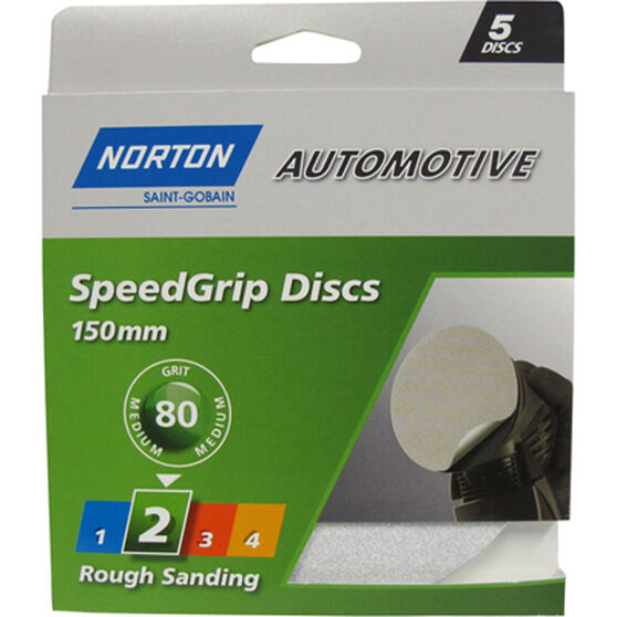 Norton 150mm Speed Grip Disc 80 Grit 5 Pack, , scaau_hi-res