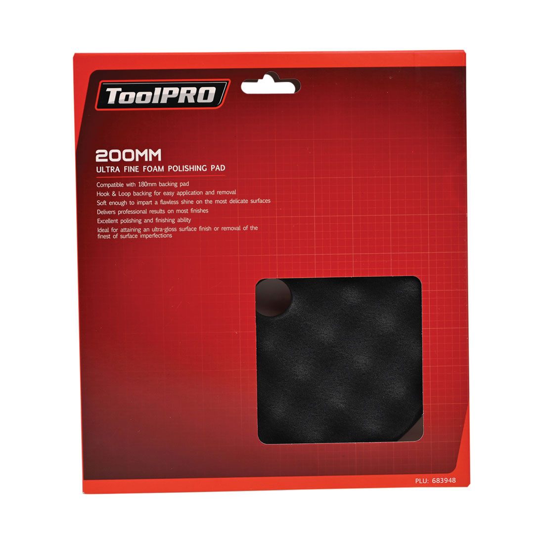 ToolPRO 200mm Ultra Fine Foam Polishing Pad Black, , scaau_hi-res