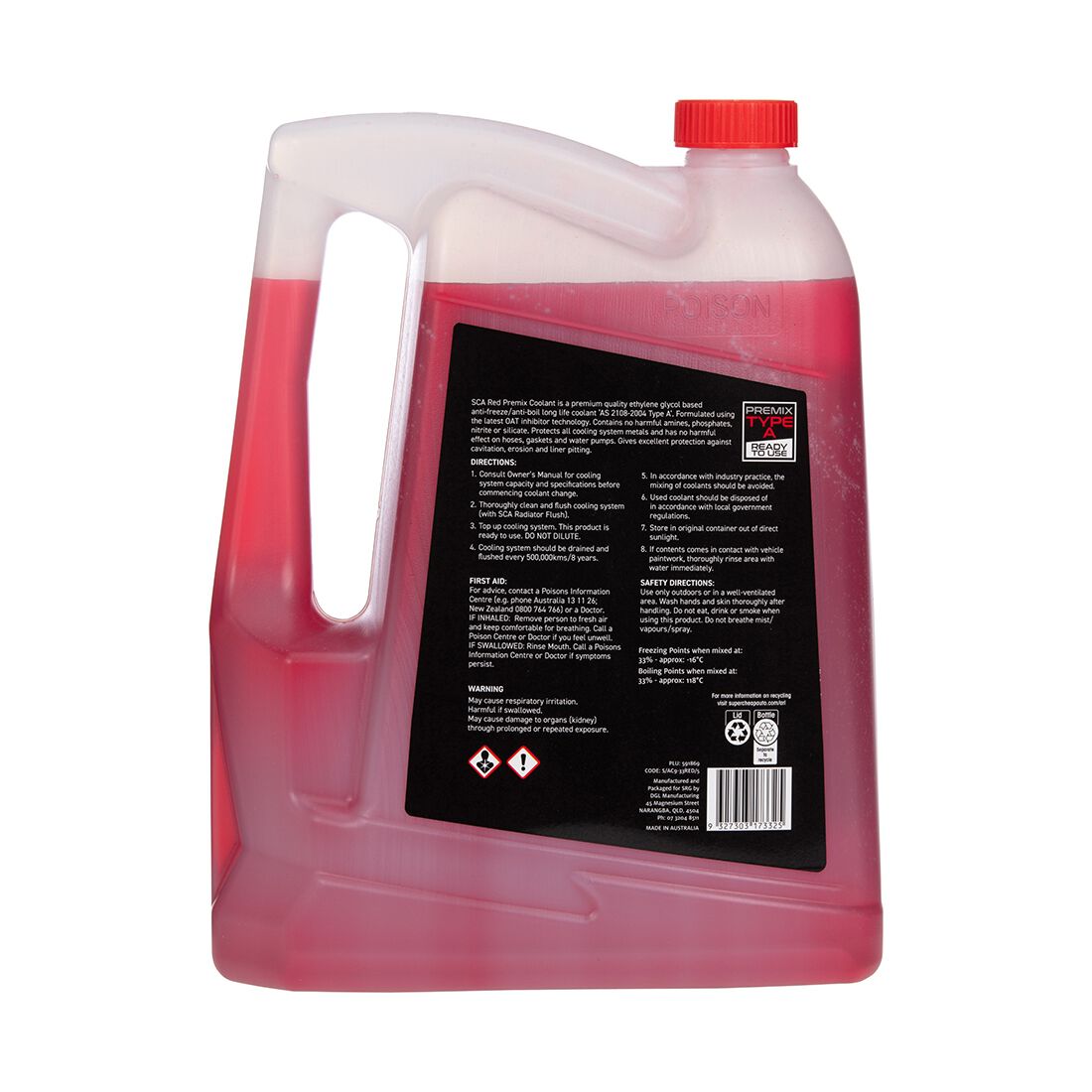 SCA Red Long Life Coolant Premix - 5 Litres, , scaau_hi-res
