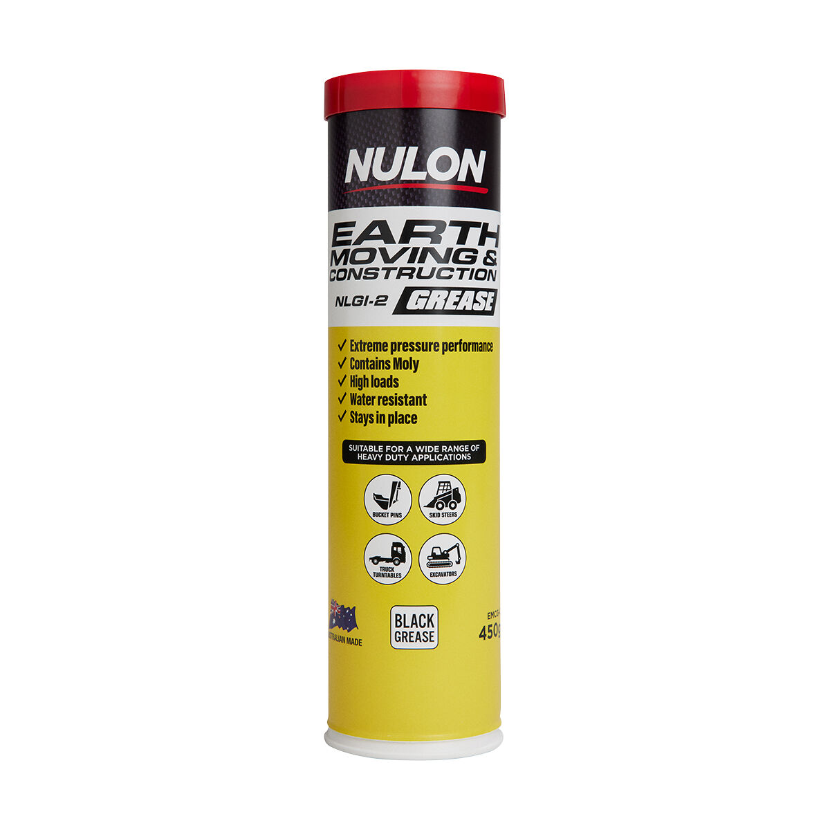 Nulon Grease Cartridge Earthmoving & Construction 450g, , scaau_hi-res