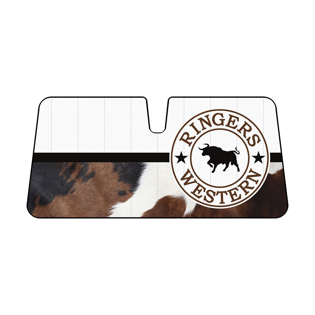 Ringers Western Cow Print Sunshade Accordian Front, , scaau_hi-res