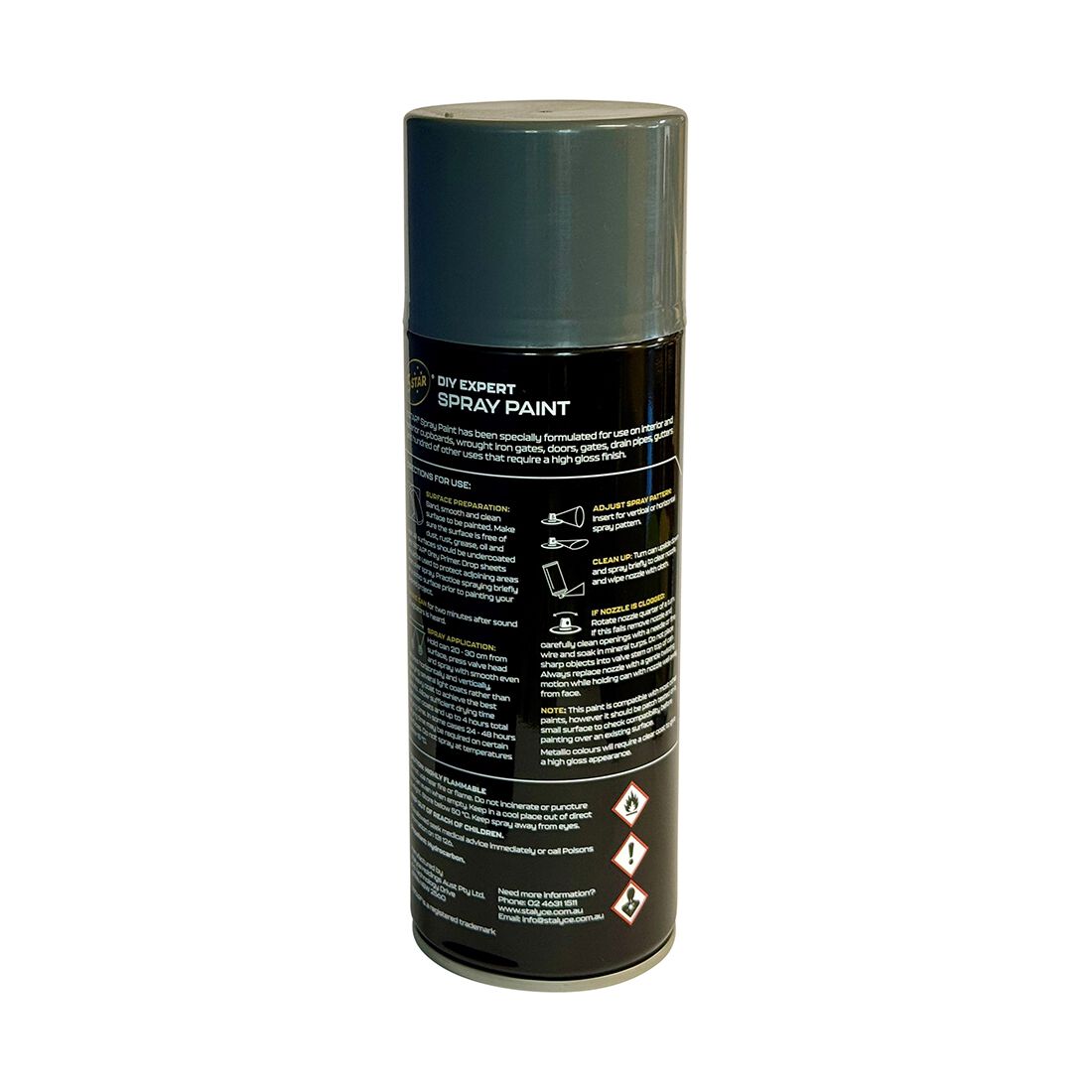 5 Star Enamel Spray Paint Dark Grey 250g, , scaau_hi-res