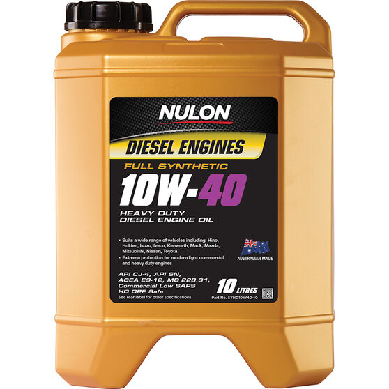Nulon Full Synthetic Heavy Duty Diesel Engine Oil 10W40 10 Litre