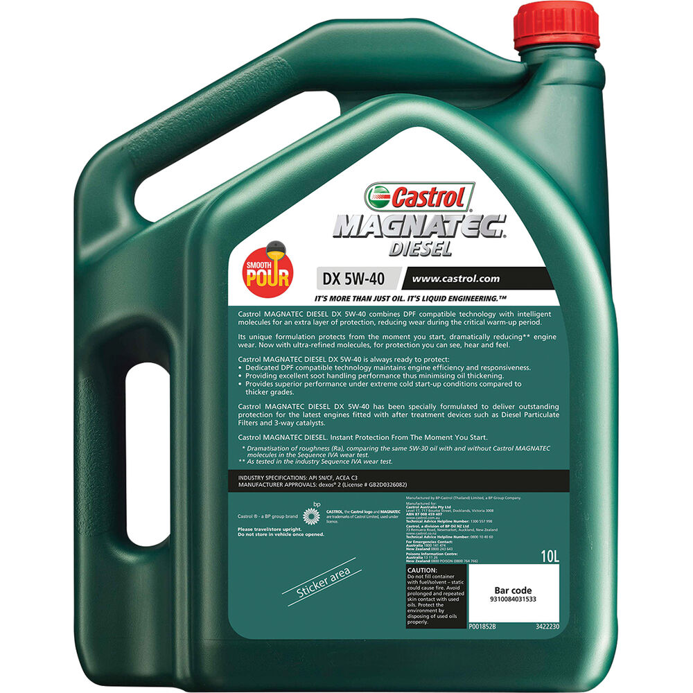 Castrol MAGNATEC Diesel Engine Oil 5W40 DX 10 Litre Supercheap Auto