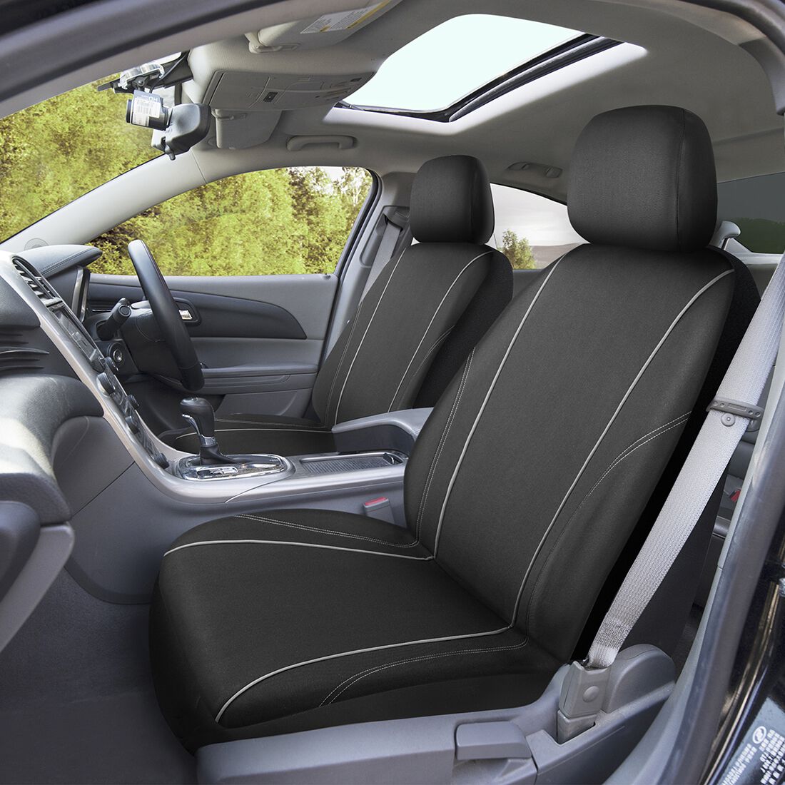 SCA Essential Polyester Seat Covers Black & Grey, Adjustable Headrests, Airbag Compatible, Size 30A, , scaau_hi-res