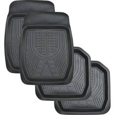 XTM Deep Dish PVC Car Floor Mats - Set of 4, Black, , scaau_hi-res