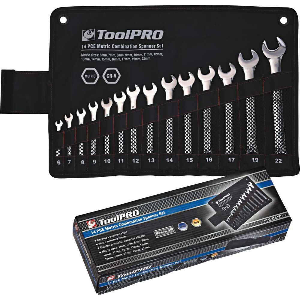 ToolPRO Spanner Set Combination Metric 14 Piece Supercheap Auto