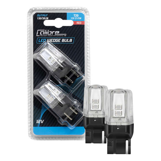 Calibre Automotive Globes - LED Red Wedge 12V, 21/5W, T-20, , scaau_hi-res