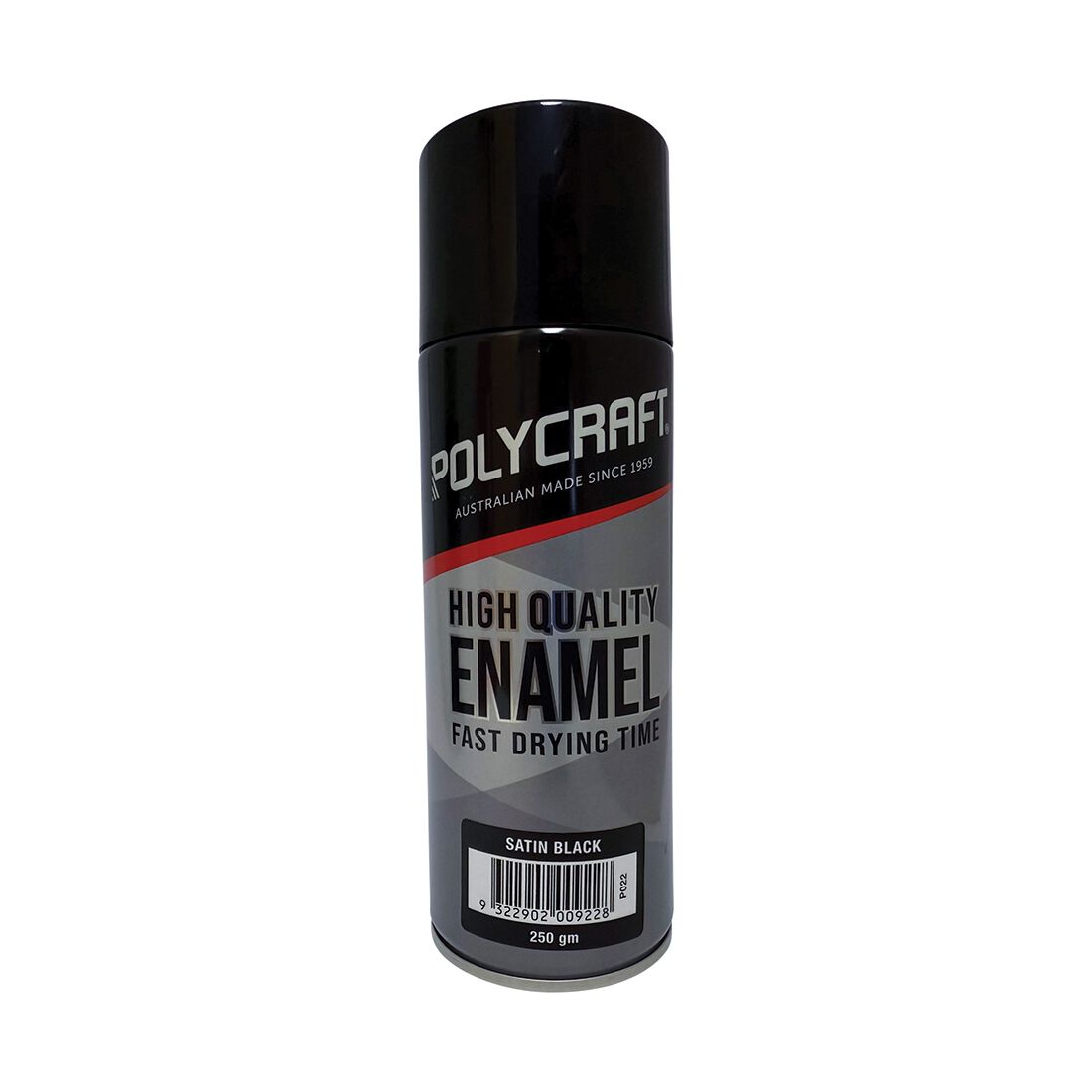 Polycraft Premium Enamel Spray Paint - Satin Black, , scaau_hi-res