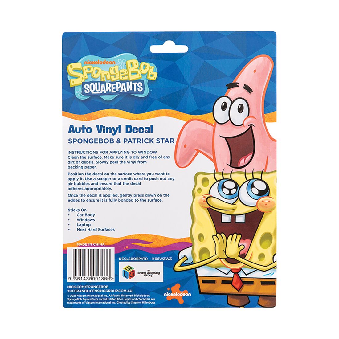 SpongeBob & Patrick Vinyl Decal, , scaau_hi-res
