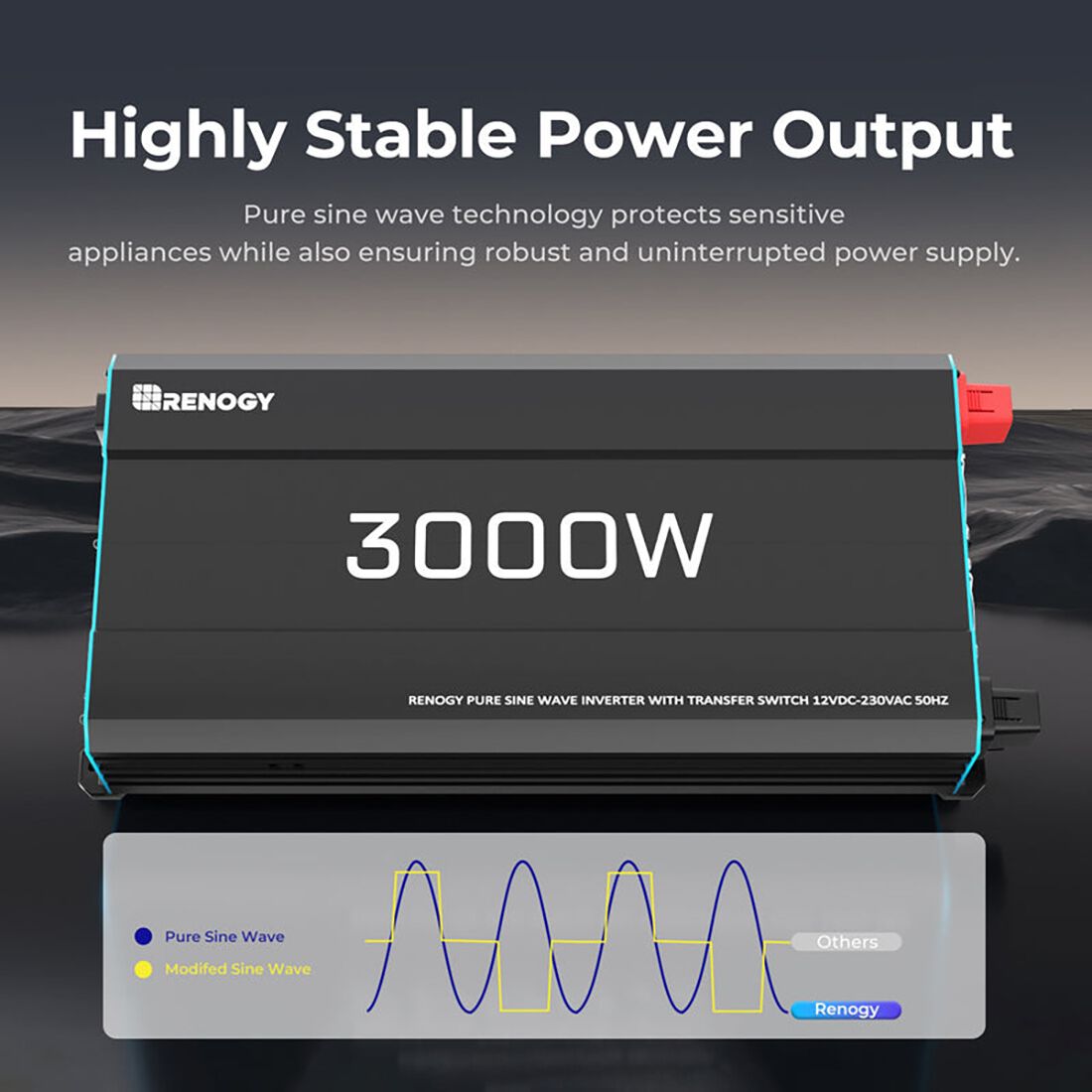 Renogy 3000W Pure Sine Wave Inverter With AC Transfer, , scaau_hi-res