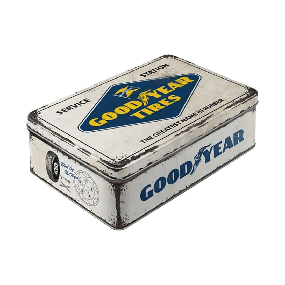 Nostalgic-Art Flat Tin Box with Separate Lid - Goodyear, , scaau_hi-res