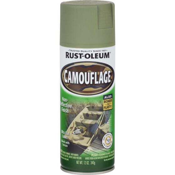 Rust-Oleum Camo Enamel Paint, Army Green - 340g, , scaau_hi-res