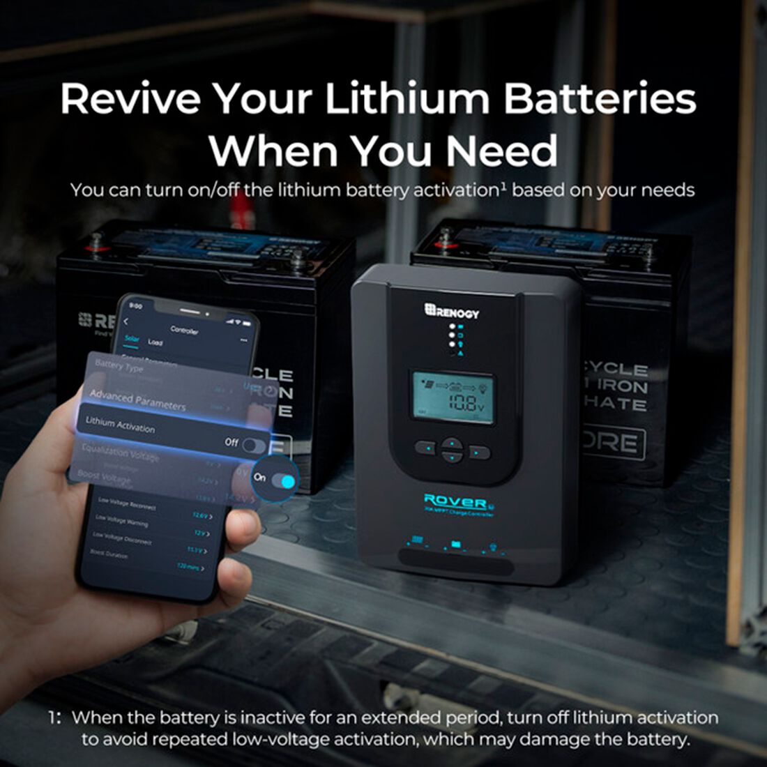 Renogy Rover Li 20A MPPT Solar Charge Controller, , scaau_hi-res